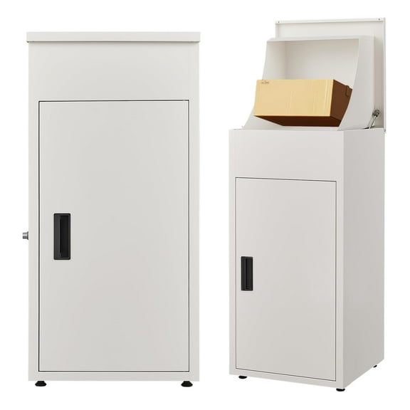 Package Delivery Boxes for Outside, Metal Parcel Drop Box, Large Package Drop Boxes, Anti-Theft Parcel Mailbox with Coded Lock, Waterproof Parcel Storage Box for House