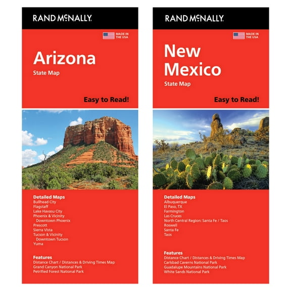 Rand McNally State Maps: Arizona and New Mexico (2 Maps)