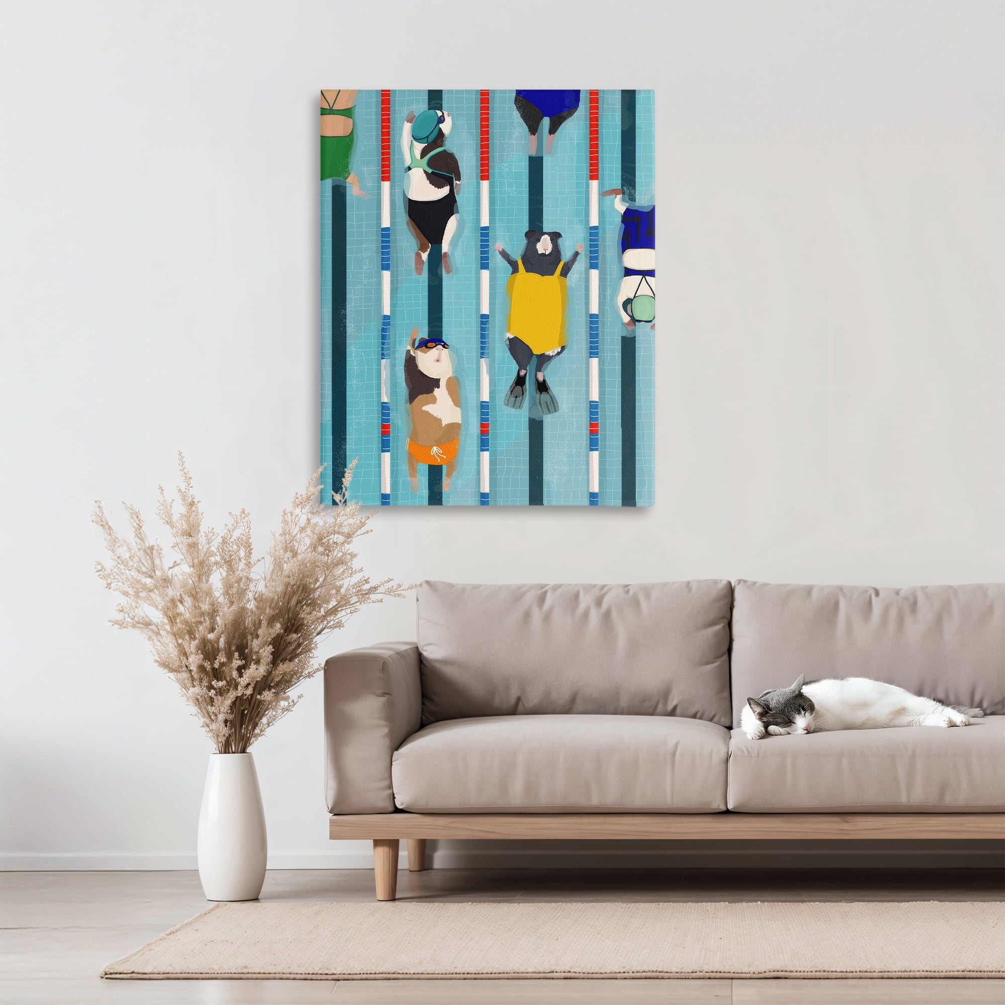 Stupell Industries Guinea Pigs at Lido Canvas Wall Art, design by Hanna Melin