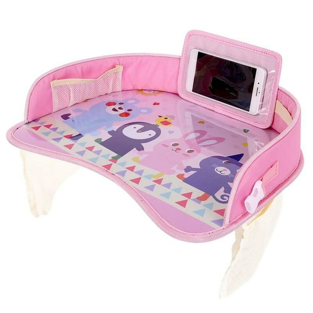 Bandeja de viaje para niños, asiento de regazo, organizador de actividades, medio rodeado, con bolsa transparente, bolsillo lateral para cochecitos, asiento de coche para niños, mano en mano