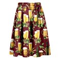 thumbnail image 5 of Unir Women Oktoberfest Hop Print High Waist Bow Tie Apron Skirt Flared Satin Festival Mini Bottom 1PC S-M-L, 5 of 5