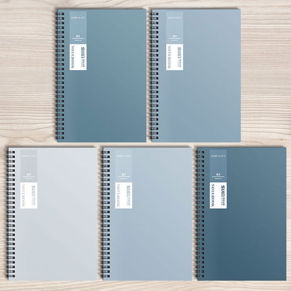 A5 Wirebound Notebook 1 Pack Journal Set 80 Sheets Lined Paper Pastel Colored Notepad Spiral Notebooks Bulk for Women Men Office Notes Writing Meeting Daily Memo 5pcs