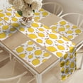 thumbnail image 2 of Ambesonne Lemons Table Runner & Placemats, Energetic Vibrant Citrus, Placemat 4 pcs + Runner 12"x72", Earth Yellow Lime Green, 2 of 2