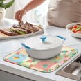 thumbnail image 2 of Pioneer Flower Floral Print Pattern Kitchen Dish Drying Mat 1 Pack, Ultra Absorbent Microfiber Drainer Mat, 16"x18", 2 of 6