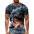 thumbnail image 5 of Men'S Summer 3D Printed Shark T-Shirt, Casual Short-Sleeved Patterned T-Shirt, Suitable For Streetwear And Fashion., 5 of 6