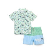 Character Toddler Boy Resort Shirt and Swim Trunk Set, 2-Piece, Sizes 12M - 5T