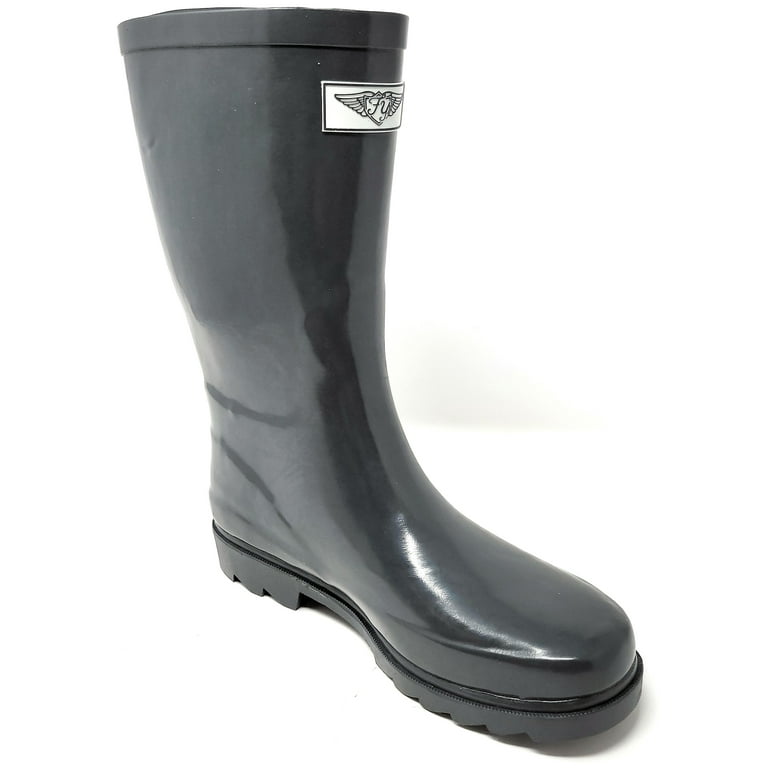 Womens grey top rain boots