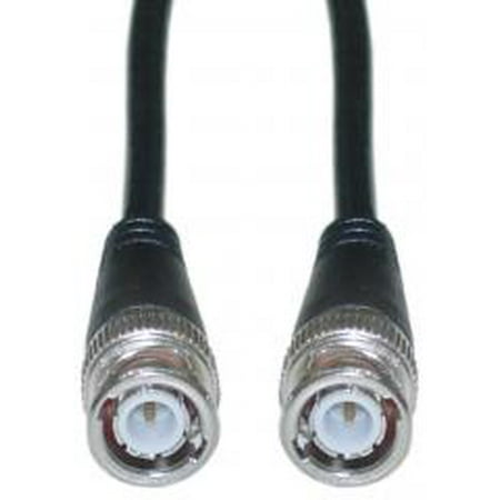 BNC RG58/AU Coaxial Cable, Black, BNC Male, Copper Stranded Center Conductor, 3 foot