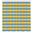thumbnail image 3 of Yellow and Blue Shower Curtain, Classical Argyle Pattern with Grid Rhombuses Bicolor Pattern, Fabric Bathroom Set with Hooks, 69W X 70L Inches, Blue Pale Blue Yellow, by Ambesonne, 3 of 3