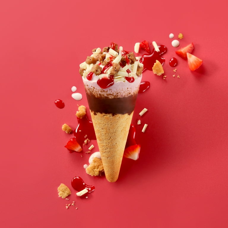 Haagen Dazs Strawberry Butter Cookie Ice Cream Cone Dessert, 4