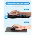 thumbnail image 2 of Wrongduck Ergonomic Mouse Mat with Wrist Rest Memory Foam Cushion Smooth Lycra Surface Non Slip Base Office Computer Desk Pad Black, 2 of 7