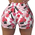 thumbnail image 2 of Lsque Makeup Pattern High Waisted Biker Shorts for Women-Tummy Control Fitness Athletic Workout Running Yoga Gym Shorts,Moisture-Wicking-, 2 of 9