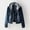 #1-#1-Dark Blue, variant on Womens Denim Shacket Jacket Cardigan Coats,Plus Size Coats and Jackets,Fashion Women Plus Velvet Long-sleeve Slim-fit Hooded Jacket Denim Blouse Coat