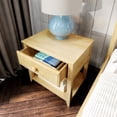 thumbnail image 2 of Plank+Beam Solid Wood Nightstand with Storage Drawer and Shelf, Natural, 2 of 7