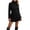 Black, variant on Women's Collared Wool Blend Jacket, Long Sleeve Button Down Fit and Flare Outerwear, Sizes S-3XL