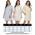 thumbnail image 3 of LUSMAY Women's Casual Button Down Shirt Dress Long Sleeve Cover Up Blouse Tops with Pockets, 3 of 7
