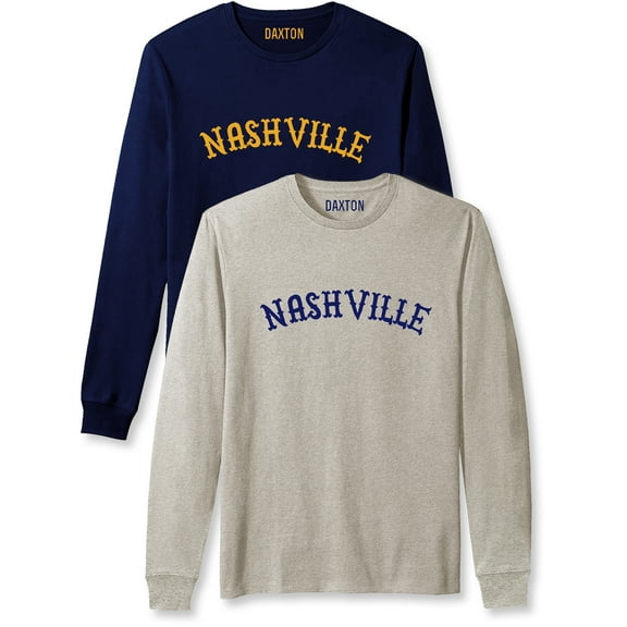 Daxton Retro Nashville Arch Font Long Sleeves T Shirt Soft Medium Weight Cotton