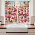 thumbnail image 3 of Ambesonne Flamingo Kitchen Curtains, Tropical Birds Funny Beach, 55"x36", Pink Beige and Pale Sky Blue, 3 of 3