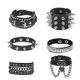 thumbnail image 1 of 6pcs Pu Leather Bracelet Punk Goth Studded Spike Rivet Buckle Wristband Cuff Bangle For Men Women, 1 of 5