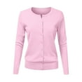 thumbnail image 2 of Pyhlmscde Womens Petite Open Front Cardigan Sweaters Crew Neck Ribbed Knit Button Down Long Sleeve Outwear, 2 of 4