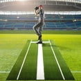 Softball Pitching Mat, 10'x 3' Portable Pitching Mound with Pitching
