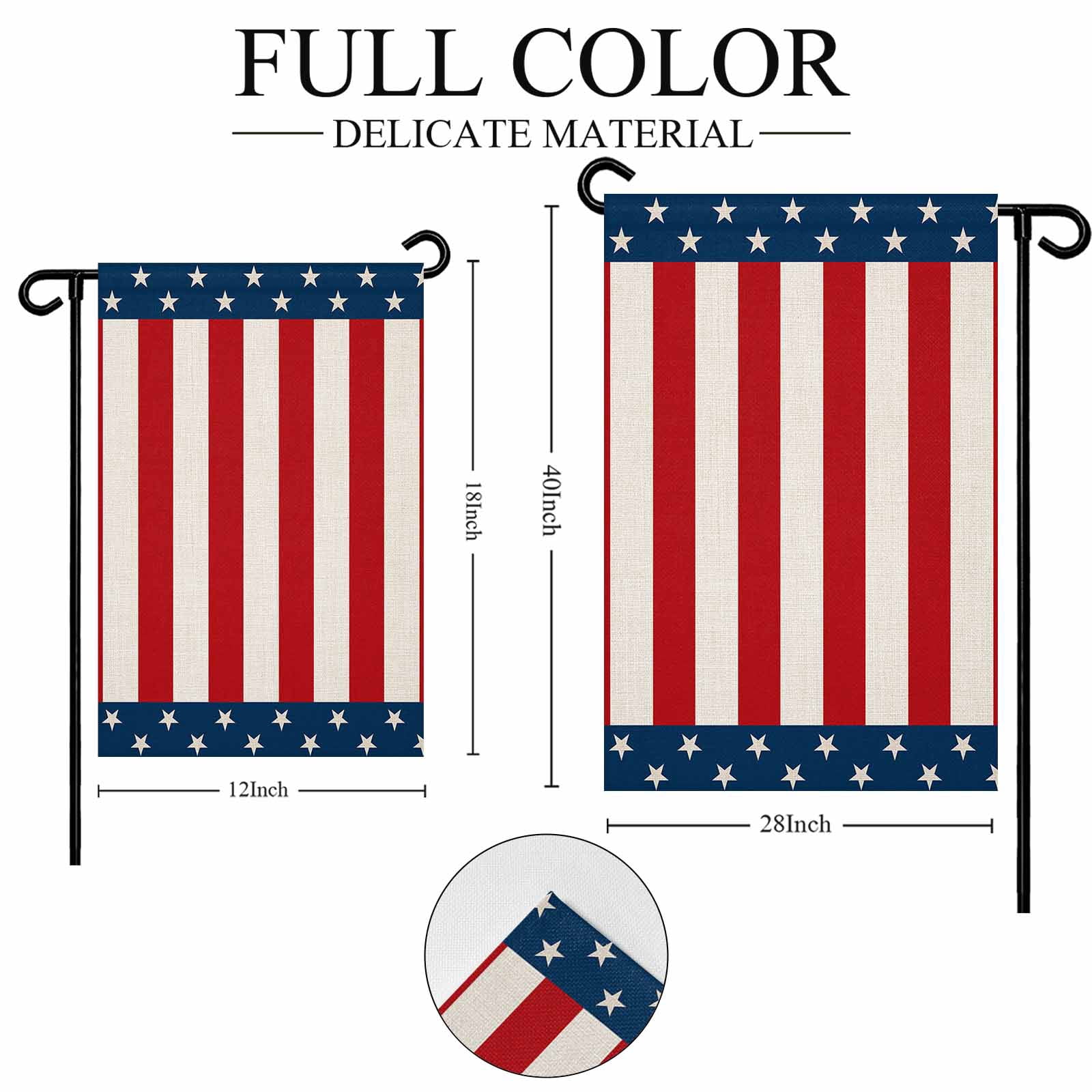4th of July Garden Flags Patriotic Stars American Flag Garden Flag Double Sided Welcome Flag Vertical Red Stripes Independence Day Yard Flags for Outdoor Lawn Porch Memorial Day Decor 28x40 Inch