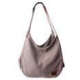 thumbnail image 2 of Bolsa de lona de gran capacidad, estilo informal, reutilizable, evita la deformación, bolsa de compras de tela, 2 of 14