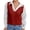 Burgundy, variant on Women V-Neck Sweater Pullover Cable Knit Vest Solid Color Sleeveless Vest Pullover