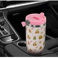 thumbnail image 6 of Christmas Tumbler with Handle and Straw Pink Christmas Gingerbread Snowflakes Tumbler Insulated Stainless Steel Cup Xmas Coffee Travel Mug Winter Merry Christmas Gifts Decor-30 OZ, 6 of 6