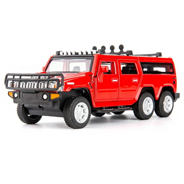 1:32 Car Model for Hummer H2 Off-road High Simulation Alloy Car Model Sound  And Light Pull Back Door Boy Car Toy For Children Gifts 