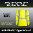 thumbnail image 6 of Moisture Wicking High Vis Long Sleeve Shirt, ANSI Class 3 Rated High Visibility Work Shirt with Reflective Tape, Large, 6 of 6