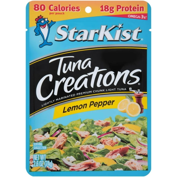 (24 pack) StarKist Tuna Creations, Lemon Pepper, Wild Caught, 16g Protein, 2.6 oz Pouch