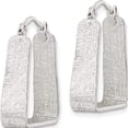 thumbnail image 3 of Sterling Silver Polished And Textured Square Hoop Earrings (23 X 16.6) Made In India qe15913, 3 of 6