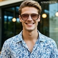 thumbnail image 2 of KANASTAL Polarized Round Pilot Sunglasses for Men Women - UV400 Protection, Retro Double Bridge Design, Comfortable Spring Hinges, Driving Shades, 2 of 6