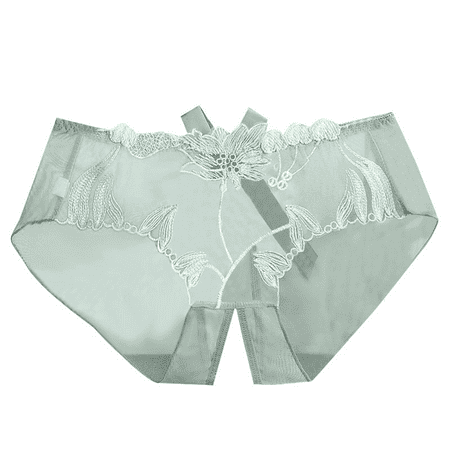Fulorrnie Underwear for Women Plus Size Briefs Seamless Comfort Panties Cute Open Crotch Elastic Waist Breathable Panty Green 55-65kg