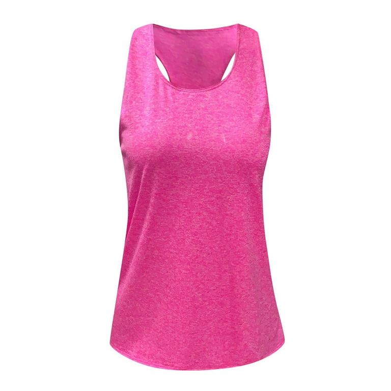 B91xZ Women's Workout Tops Solid Racerback Tank Top Gym