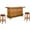Rustic Oak, variant on Home Bar and Swivel Bar Stool in European Cottage White 3 Piece Set