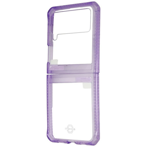 ITSKINS Hybrid Clear Phone Case for Galaxy Z Flip3 5G - Lavender and Transparent