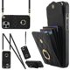 thumbnail image 1 of For iPhone 16 Pro Case Card Bag Leather+TPU Crossbody Phone Cover with Ring Kickstand - Black, 1 of 5
