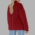 thumbnail image 3 of Fnooota Women's Fleece Jackets, Lightweight Warm Long Sleeve Stand-up collar Winter Outerwear with Pockets Red Size 2XL, 3 of 4