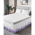 thumbnail image 4 of Spring Lavender Wrap Around Bed Skirts for Queen Bed 16" Drop,Bed Skirt with Adjustable Elastic Belt Dust Ruffle Bed Valance for Bedroom Hotel Purple Botanical Garden Florals Flower Bed Frame Cover, 4 of 7