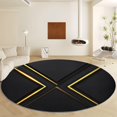 thumbnail image 2 of Round Rugs 4' x 4' Washable Round Area Rug, Marble Water Ripple Lines Non-Slip Circle Rugs Low-Pile Floor Carpet, Soft Dark Gray Printed Rug for Living Room Bedroom, 2 of 7