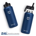 thumbnail image 5 of GEDUX 32oz Insulated Stainless Steel Water Bottle with 2 Leak Proof Lids(Spout Lid and Straw Lid) Wide Mouth Powder-Coated Water Bottle for Sports and Travel, Blue, 5 of 6