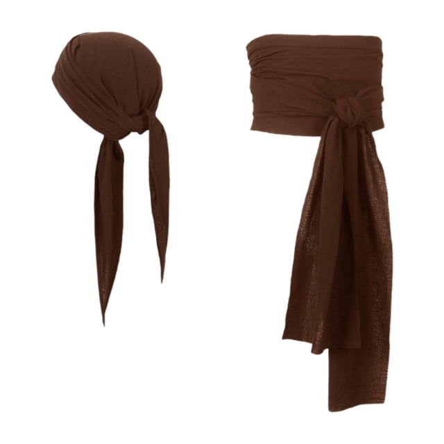 Pañuelo para la cabeza de pirata, sombrero, cinturón de pirata, bandana de disfraz para adultos para fiesta pirata