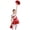 Red, variant on YIZYIF Juniors Girls Shiny Sequins Tank Dress with Pompoms Cheerleading Costume Youth Dance Suit Royal Blue 6