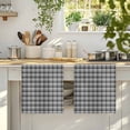 thumbnail image 4 of Geometric Lattice, Microfiber Kitchen Towel, Black Grey Classic Farmhouse Plaid Soft Absorbent Dish Towels, Quick Drying Washable Dishcloths for Kitchen Cleaning, Drying Dishes, 18x28 Inches, 4 of 9