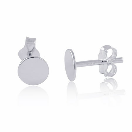 Sterling Silver Dots - Sterling Silver Small Circle Dot Stud Earrings - 5mm