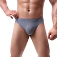 thumbnail image 2 of Uinagy Men's Solid Color Comfortable Breathable Sweat-Absorbent Ice Silk Briefs, 2 of 7