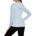 thumbnail image 4 of Pinspark Women's UPF 50+ Sun Protection Hoodie Jacket Cooling Long Sleeve Athletic Running Shirt Lightweight Full Zip Workout Top for Hiking Travel, 4 of 6