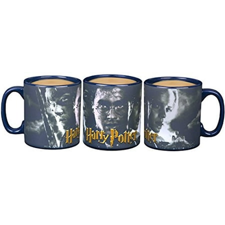 Pottery Mug - Harry Potter Heat Reveal Ceramic Coffee Mug - Harry, Ron, Hermione Image Activates with Heat - 20 oz